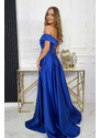 Paris Style Modré dlhé šaty s kamienkami Darla