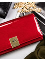 ROVICKY - dámska peňaženka - červený tanec lesku - klasika s praktickým šarmom a logo ako tajný výzor
