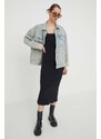 Rifľová bunda Tommy Jeans dámska,prechodná,oversize,DW0DW16995