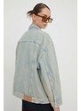 Rifľová bunda Tommy Jeans dámska,prechodná,oversize,DW0DW16995