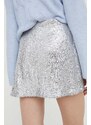 Sukňa Abercrombie & Fitch strieborná farba, mini, puzdrová