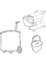Nákupný košík na kolieskach Reisenthel Carrycruiser Frame Dots white