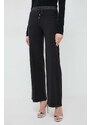 Nohavice Liu Jo dámske, čierna farba, rovné, vysoký pás