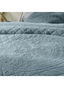 Blancheporte Jednofarebná prešívaná prikrývka na posteľ Cassandre modrosivá 150