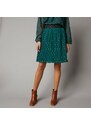 Blancheporte Krátka plisovaná sukňa z voálu zelená/zlatá 048