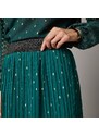 Blancheporte Krátka plisovaná sukňa z voálu zelená/zlatá 048