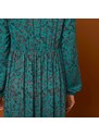 Blancheporte Dlhé šaty s volánovým spodným lemom smaragdová 042