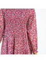 Blancheporte Šaty so žabkovaním a potlačou kvetín ružové drevo/nám. modrá 040