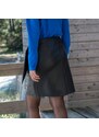 Blancheporte Koženková sukňa so zavinovacím efektom čierna 036