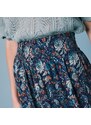 Blancheporte Dlhá volánová sukňa s potlačou kvetín tyrkysová/bronzová 052