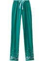 Blancheporte Pyžamové nohavice s kvetinovou potlačou na koncoch nohavíc smaragdová 050