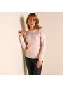 Blancheporte Macramé pulóver ružová pudrová 048