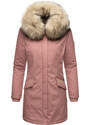 Dámska zimná bunda s kapucňou a kožušinkou Cristal Navahoo - DARK ROSE