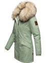 Dámska zimná bunda s kapucňou a kožušinkou Cristal Navahoo - SMOKEY MINT