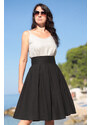 100% l'anová jednofarebná sukňa Lotika