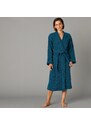 Jednofarebný župan z buklé froté zn. Colombine s kimono golierom pávie modrá 036 Blancheporte