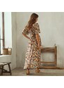 Blancheporte Vzdušné šaty s potlačou z kolekcie Odette Lepeltier čokoládová/šafranová 038