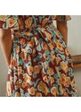 Blancheporte Vzdušné šaty s potlačou z kolekcie Odette Lepeltier čokoládová/šafranová 038