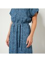 Blancheporte Rovné midi šaty s potlačou modrá/nám.modrá 044