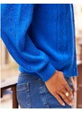 Blancheporte Ažurový sveter modrá 052