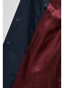 Trenčkot Tommy Hilfiger dámsky,tmavomodrá farba,prechodný,dvojradový,WW0WW40482