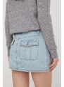 Rifľová sukňa Guess Originals mini, rovný strih
