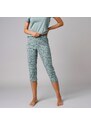 Blancheporte 3/4 pyžamové nohavice s potlačou kvetín khaki 044