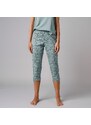 Blancheporte 3/4 pyžamové nohavice s potlačou kvetín khaki 044