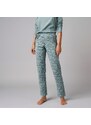 Blancheporte Pyžamové nohavice s potlačou kvetín khaki 050