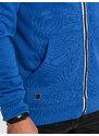 Ombre Clothing BASIC pánska mikina s kapucňou - modrá V9 OM-SSBZ-0118