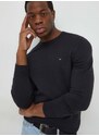 Bavlnený sveter Tommy Hilfiger čierna farba, tenký, MW0MW32026