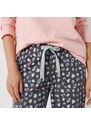 Blancheporte Pyžamové nohavice s potlačou "Beautiful" sivá antracitová 036