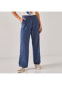 Denimové široké nohavice pre nižšiu postavu modrá 036 Blancheporte