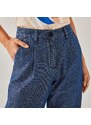 Denimové široké nohavice pre nižšiu postavu modrá 036 Blancheporte