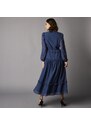 Blancheporte Dlhé šaty s výšivkou modrosivá/čierna 044
