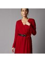 Blancheporte Dlhé šaty s volánmi červená 052