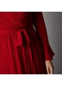 Blancheporte Dlhé šaty s volánmi červená 052