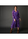 Blancheporte Dlhé volánové šaty s minimalistickým vzorom fialová/ražná 038