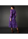 Blancheporte Dlhé volánové šaty s minimalistickým vzorom fialová/ražná 038