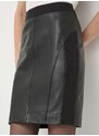 Kožená sukňa Pinko čierna farba, mini, puzdrová, 102775.A1KB