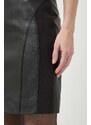 Kožená sukňa Pinko čierna farba, mini, puzdrová, 102775.A1KB