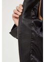 Kožená bunda Gestuz dámska,čierna farba,prechodná,10908764