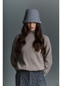 Kašmírový klobúk LE SH KA headwear Grey Bucket šedá farba, vlnený