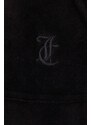 Velúrové tepláky Juicy Couture čierna farba, jednofarebné
