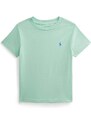 Detské bavlnené tričko Polo Ralph Lauren zelená farba, jednofarebný