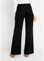 bonprix Strečové nohavice s pohodlným pásom, Flared, farba čierna, rozm. 42