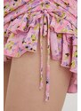 Sukňa HUGO ružová farba,mini,rovný strih,50505466