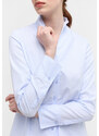 Dámska modrá žakárová košeľa golier kalich ETERNA Regular 100% bavlna easy iron