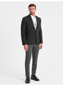 Ombre Stylish men's jacquard jacket with delicate stripes - graphite