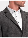 Ombre Clothing Elegantné pánske sako s ozdobnými gombíkmi na manžetách - grafitová V1 OM-BLZB-0114